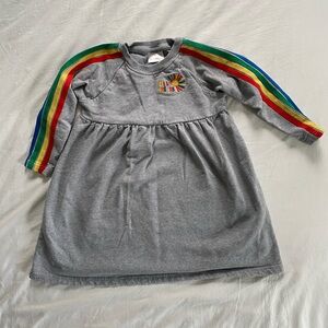Hanna Andersson gray terry sweatshirt rainbow dress 120 cm 6-7